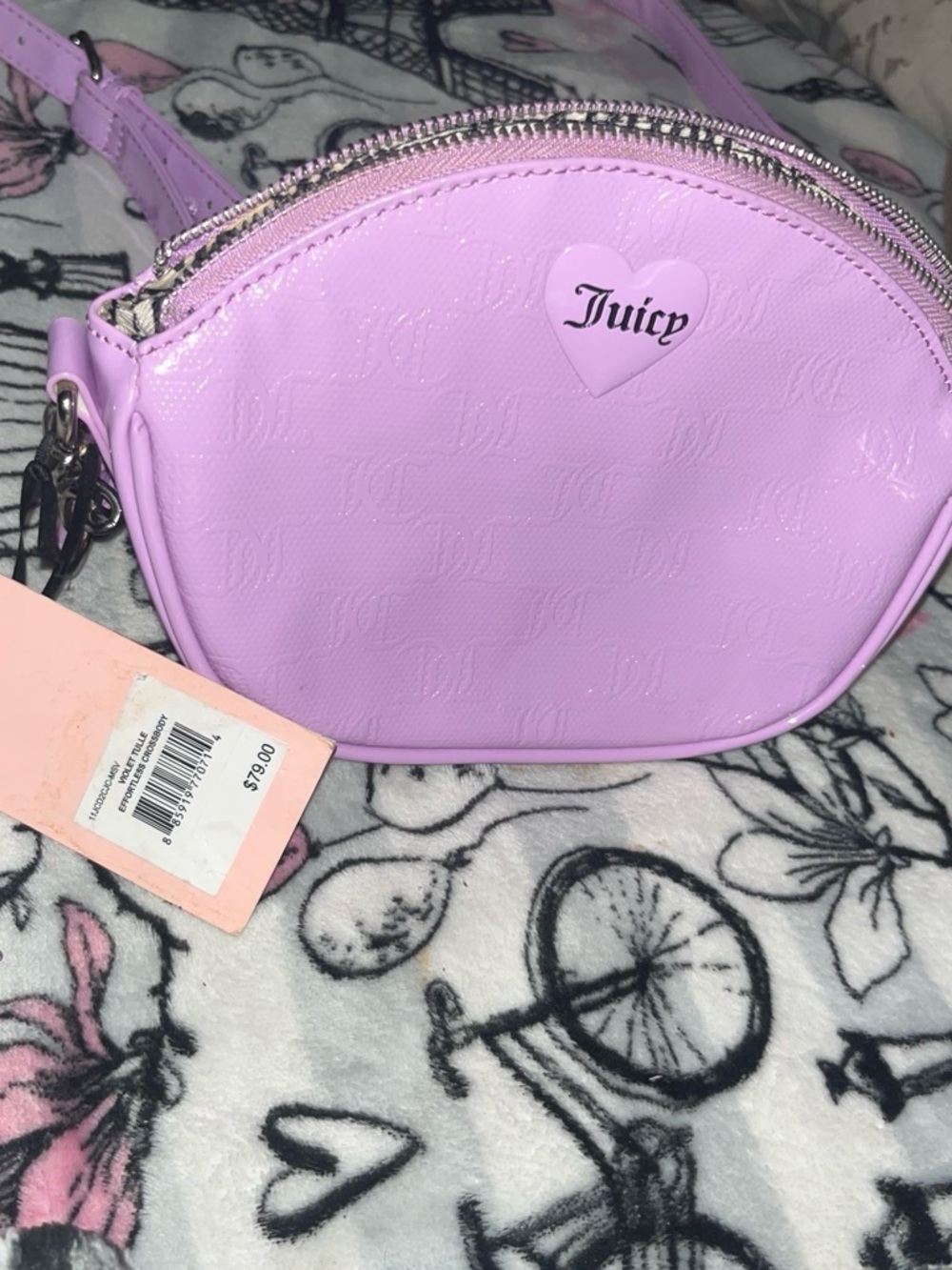 Juicy Couture Lilac Heart Logo Crossbody Bag